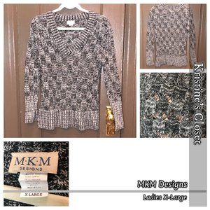 MKM Designs Black and White Sweater - Ladies XL